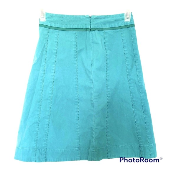 Anthropologie Sitwell Womens Skirt 0 Green St. Patrick's Thread Textured Boho - Picture 3 of 12